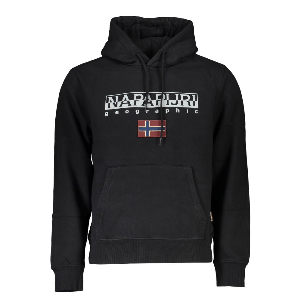 Black Cotton Men Sweatshirt