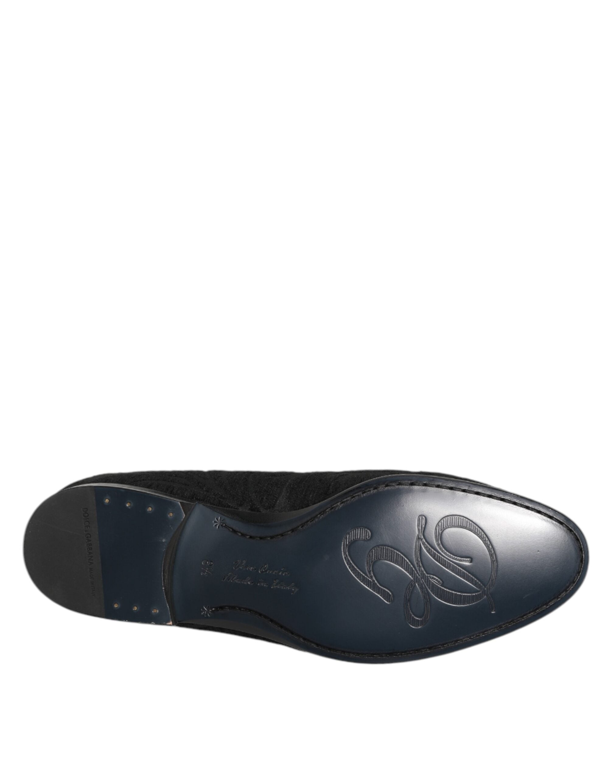 Black Brocade Crown Loafers Dress Shoes
