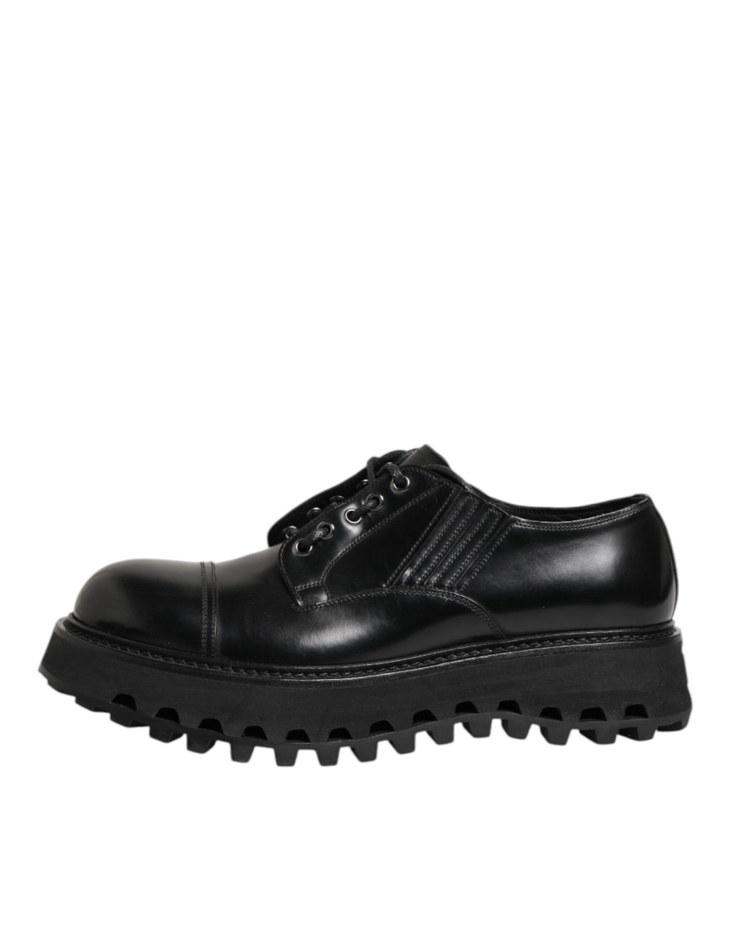 Black Leather Lace Up Derby Men Dress Shoes