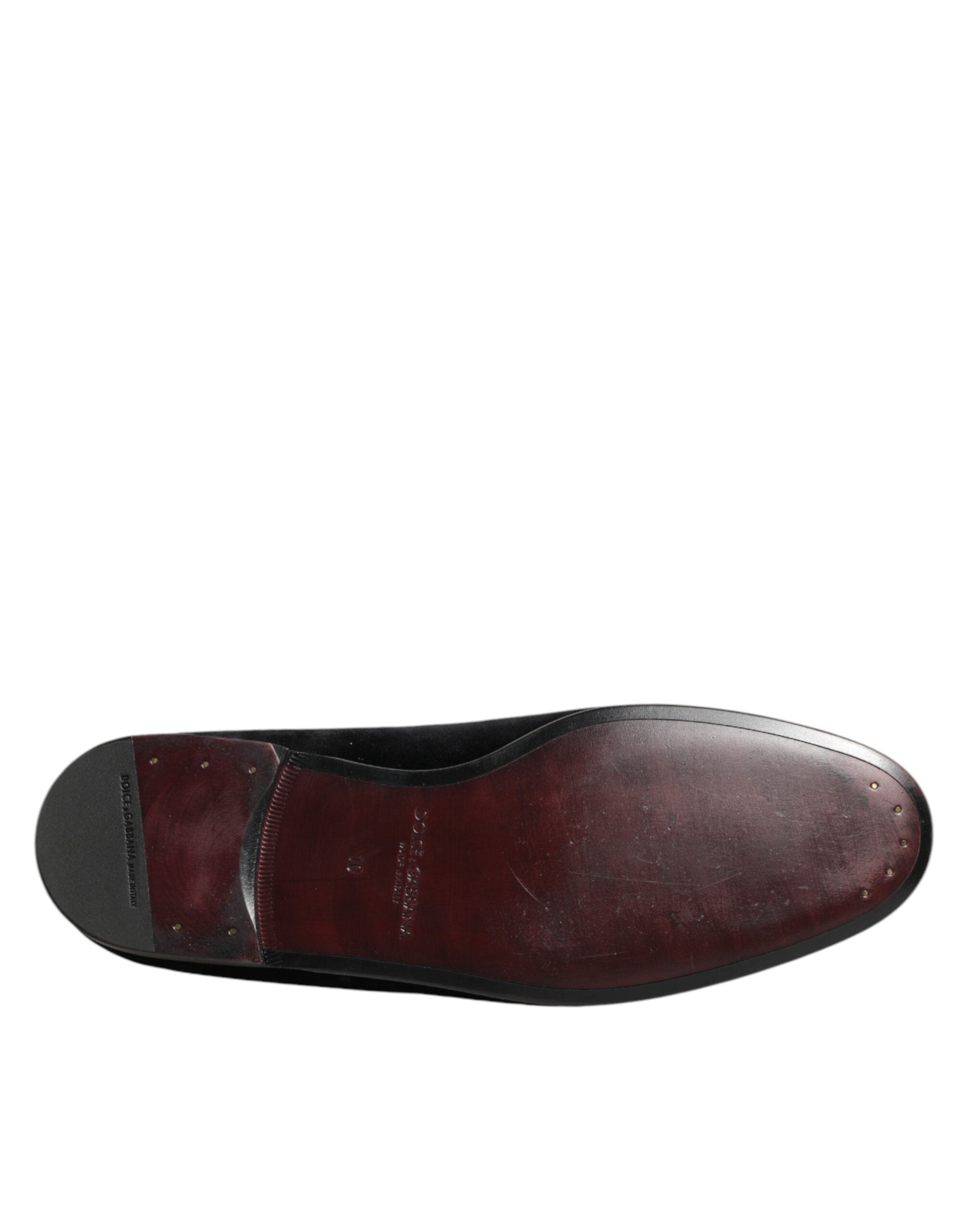 Black Cross Embellished Slip On Loafers Dress Shoes