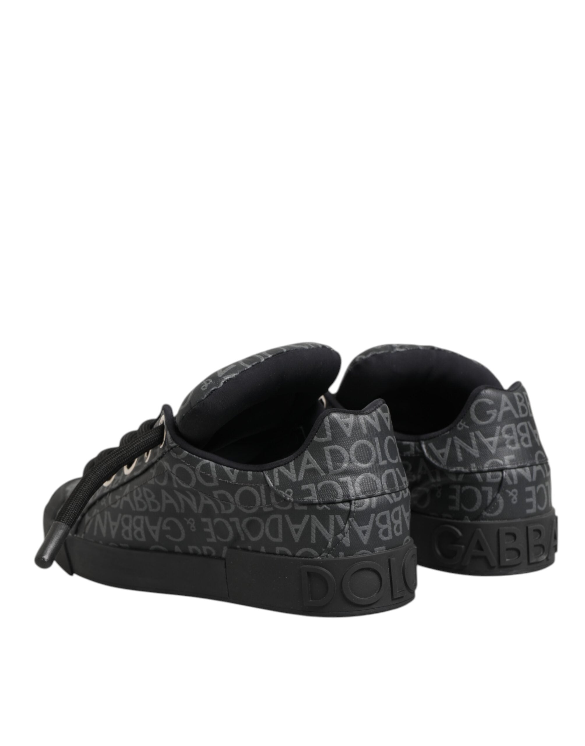 Black Cotton Denim Logo Low Top Sneakers  Shoes
