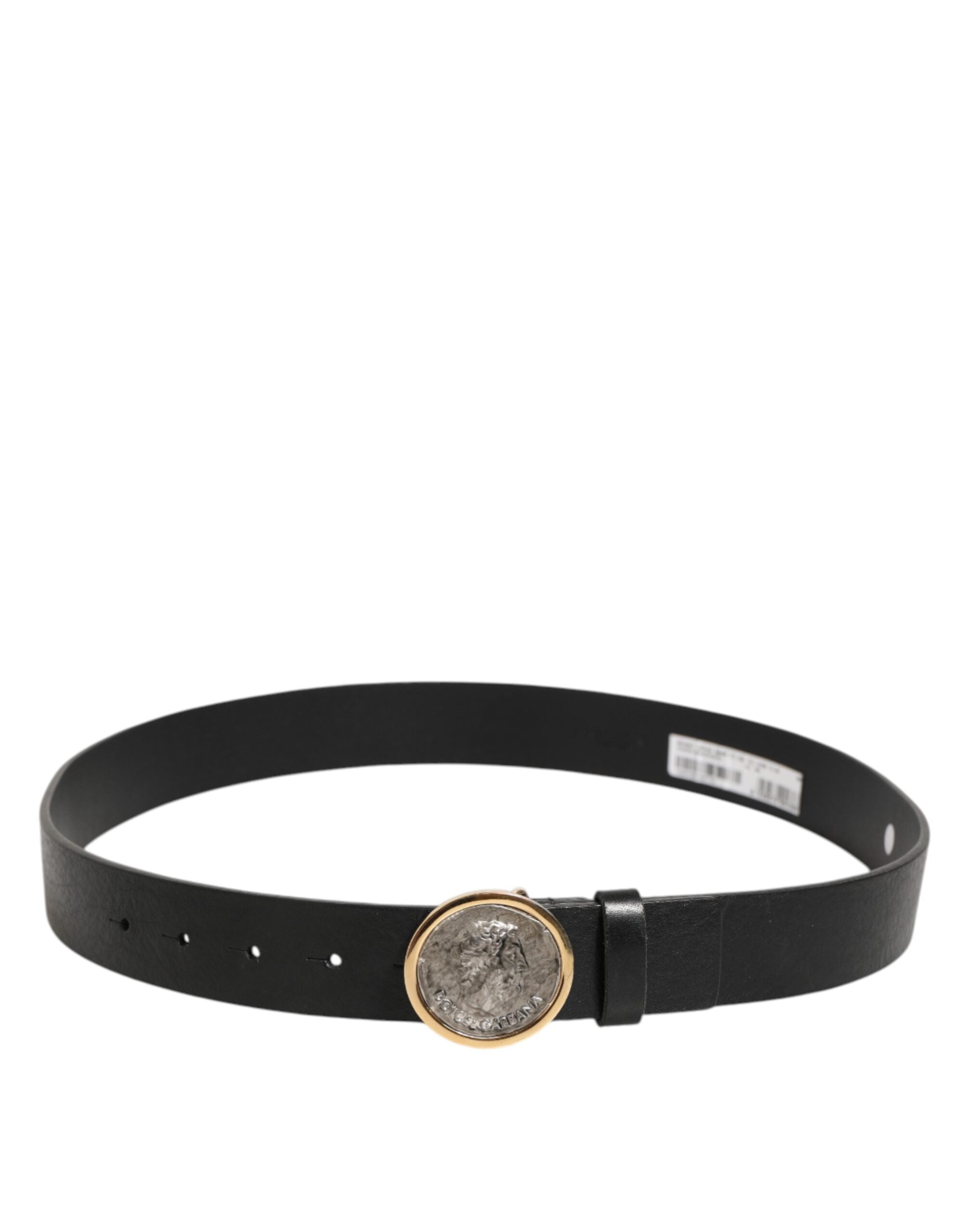 Black Leather Coin Buckle Classic Men Belt