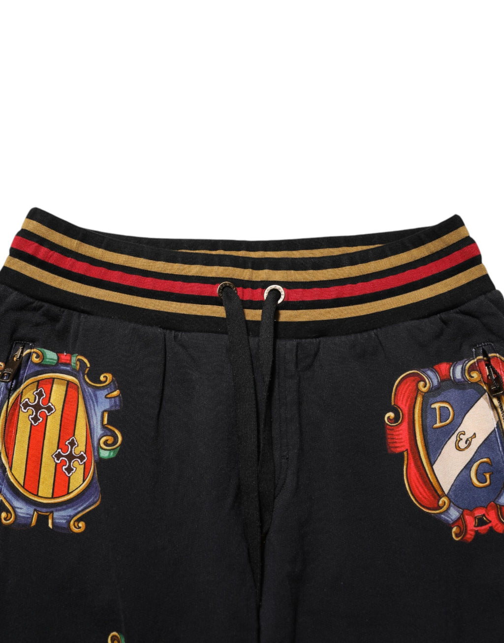 Black Baroque Crest Logo Men Trackpants Pants
