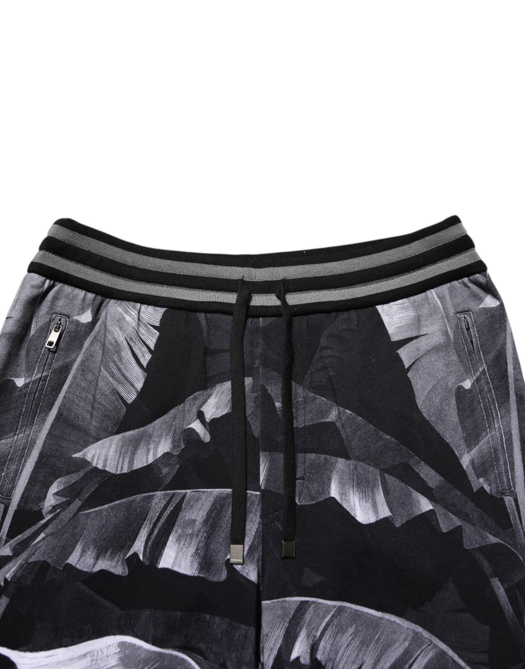 Black Banana Leaf Cotton Jogger Trouser Pants
