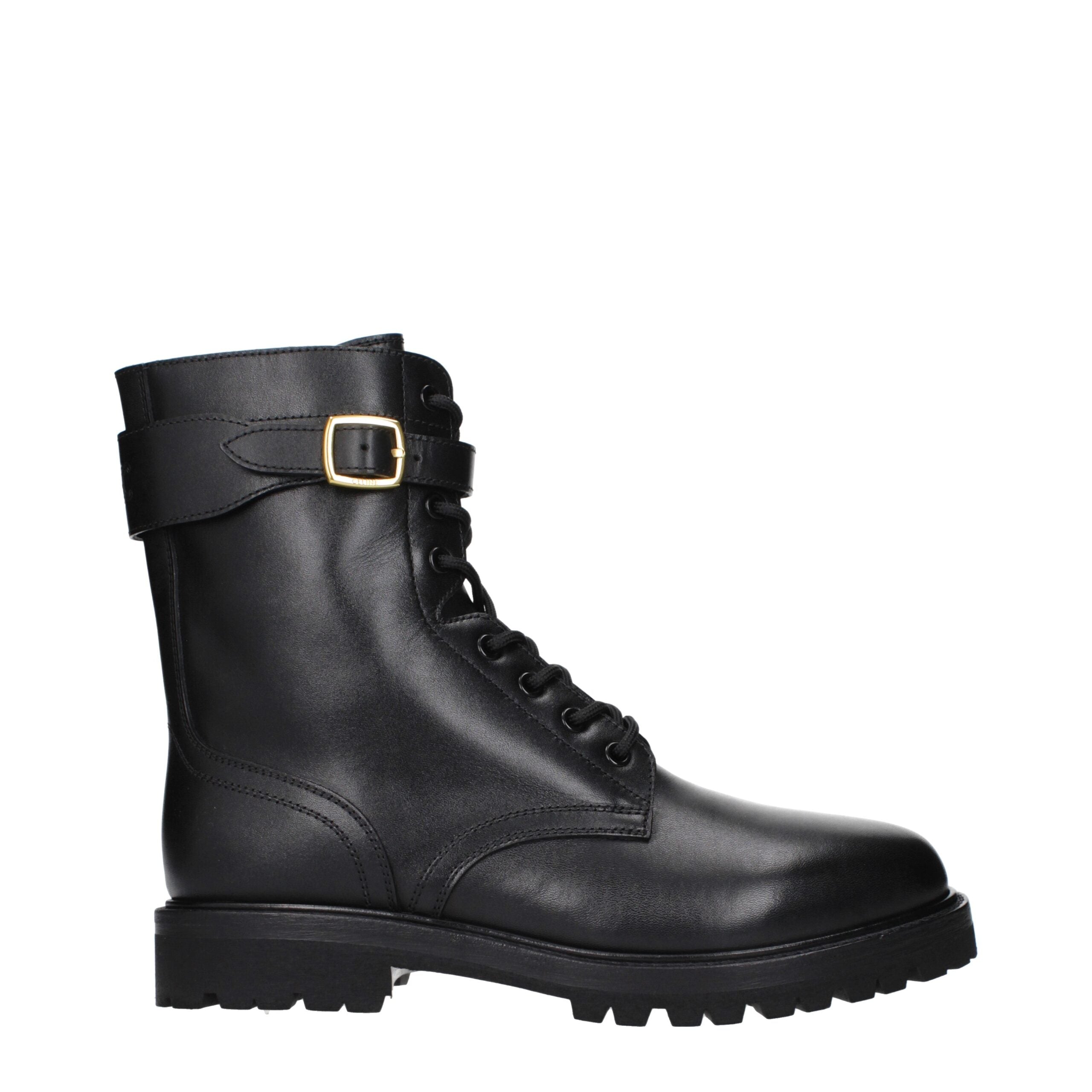 Black Leather Ankle Boots