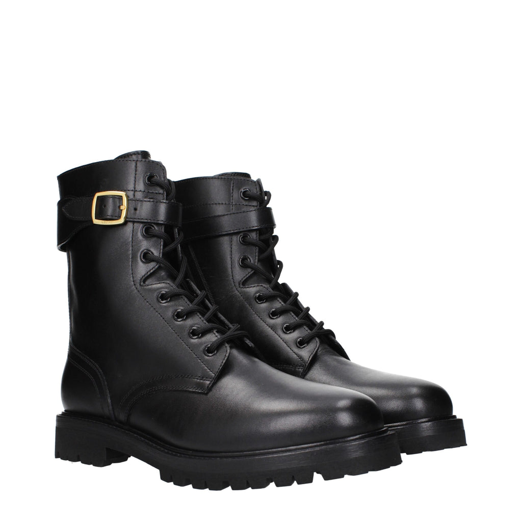 Black Leather Ankle Boots