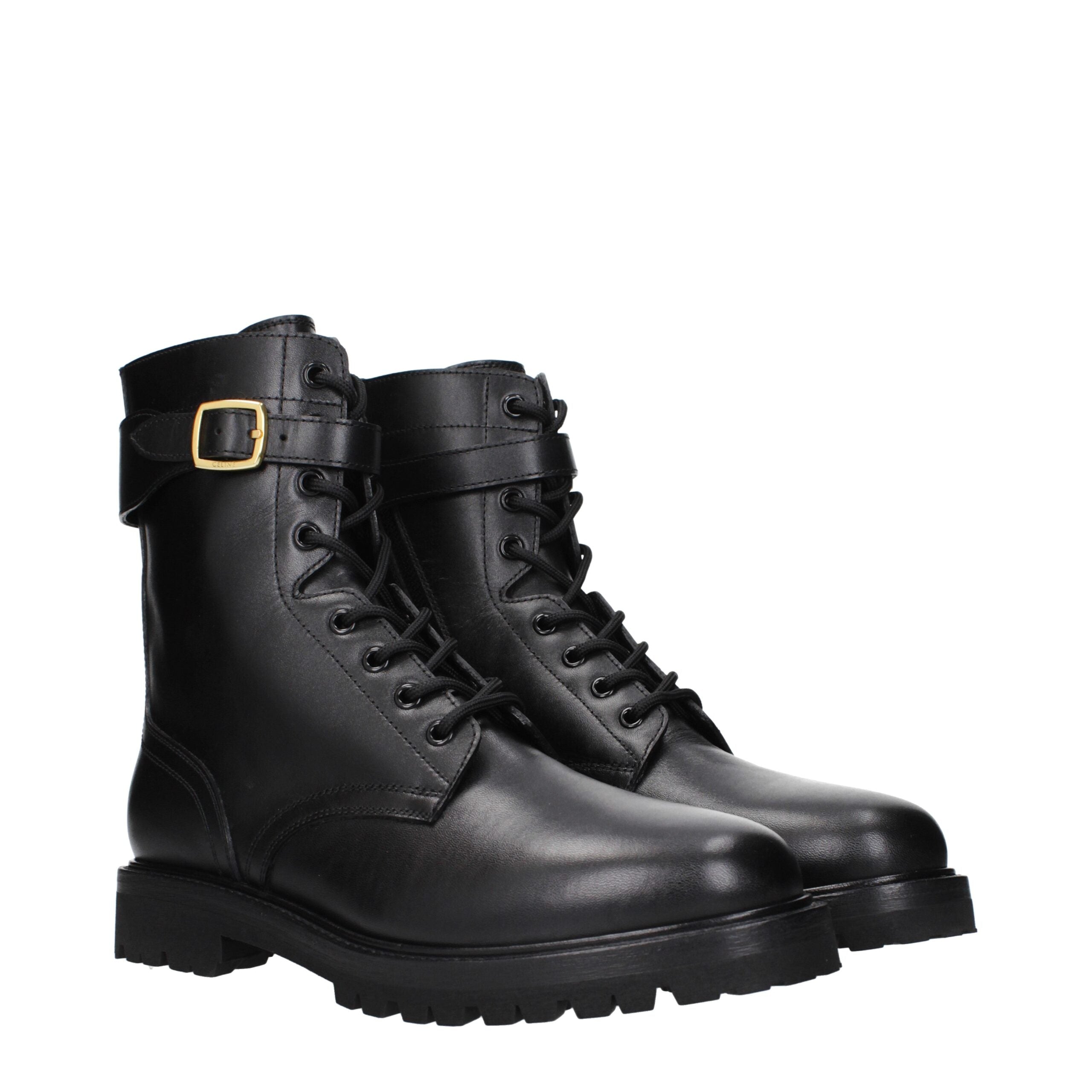 Black Leather Ankle Boots