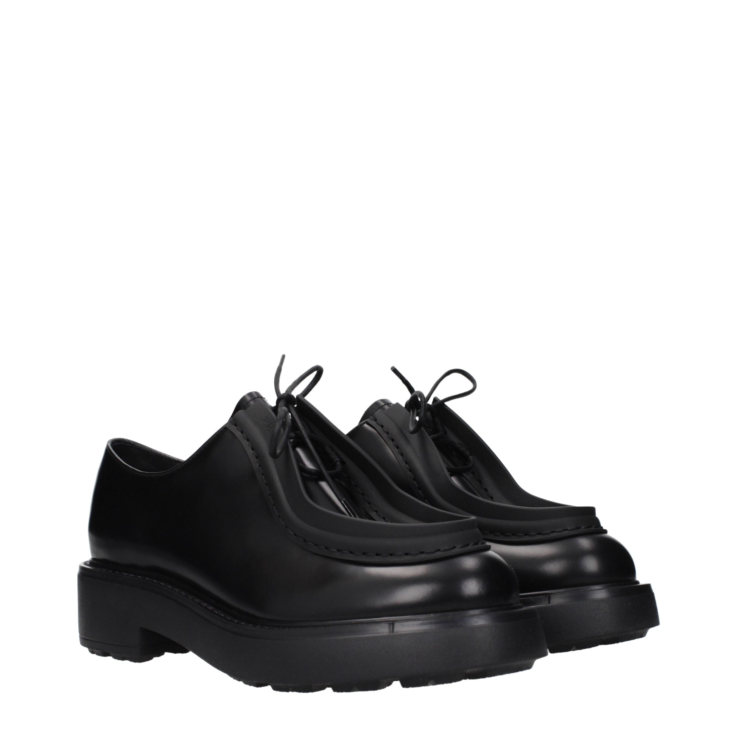 Black Leather Oxfords And Derbies