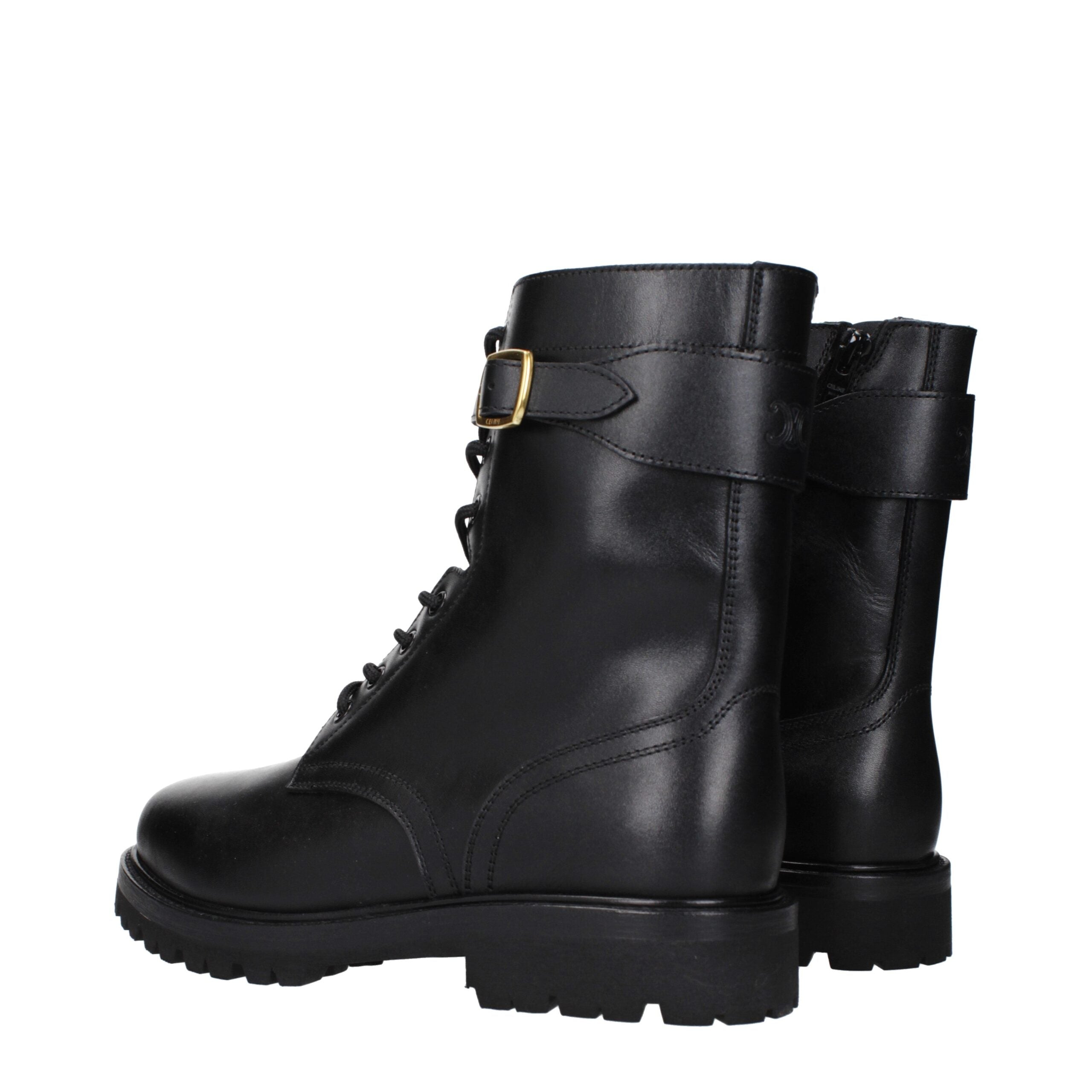 Black Leather Ankle Boots