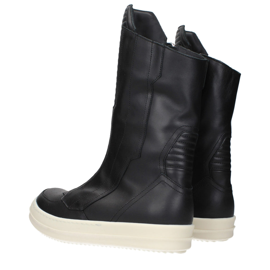 Black Leather Ankle Boots