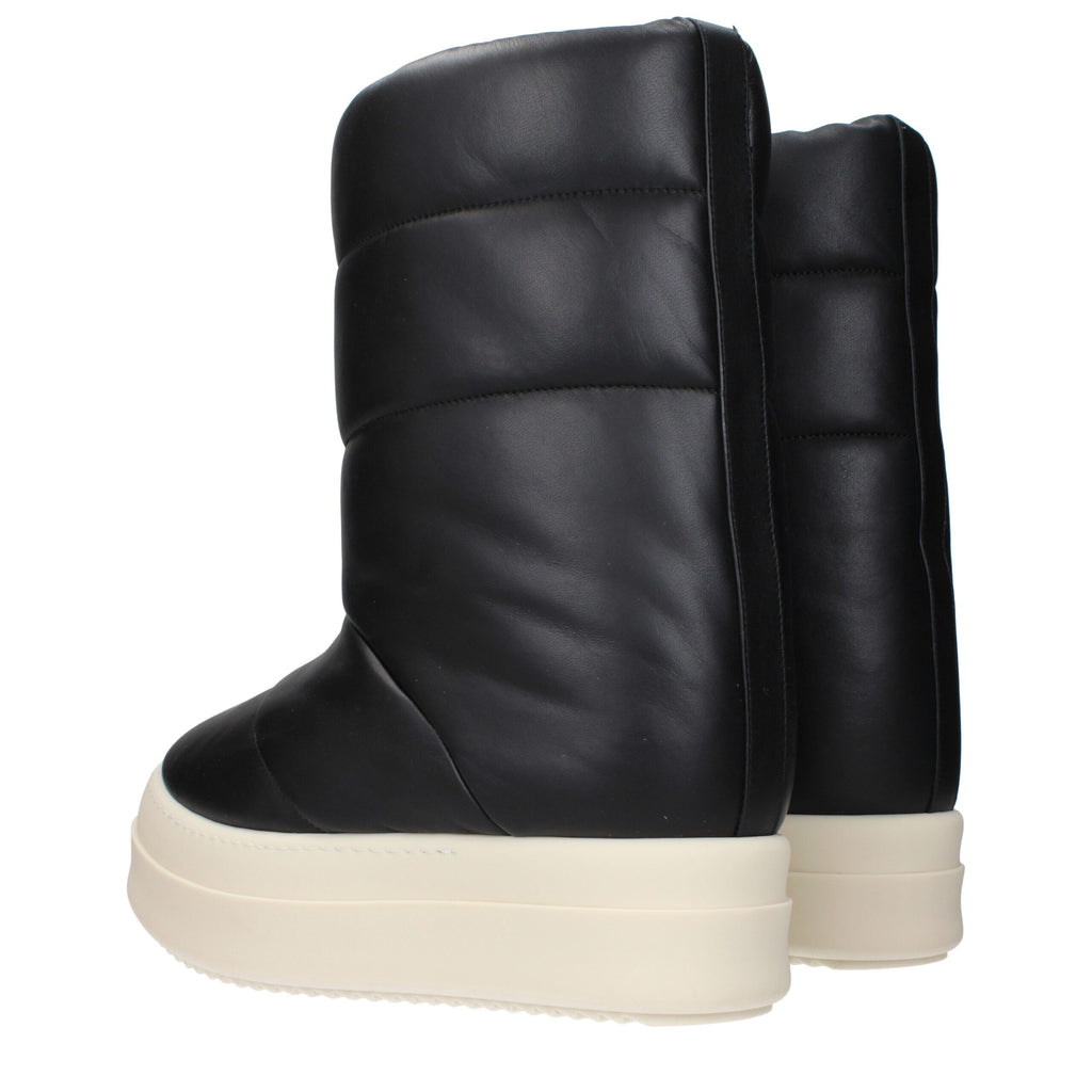 Black Leather Ankle Boots