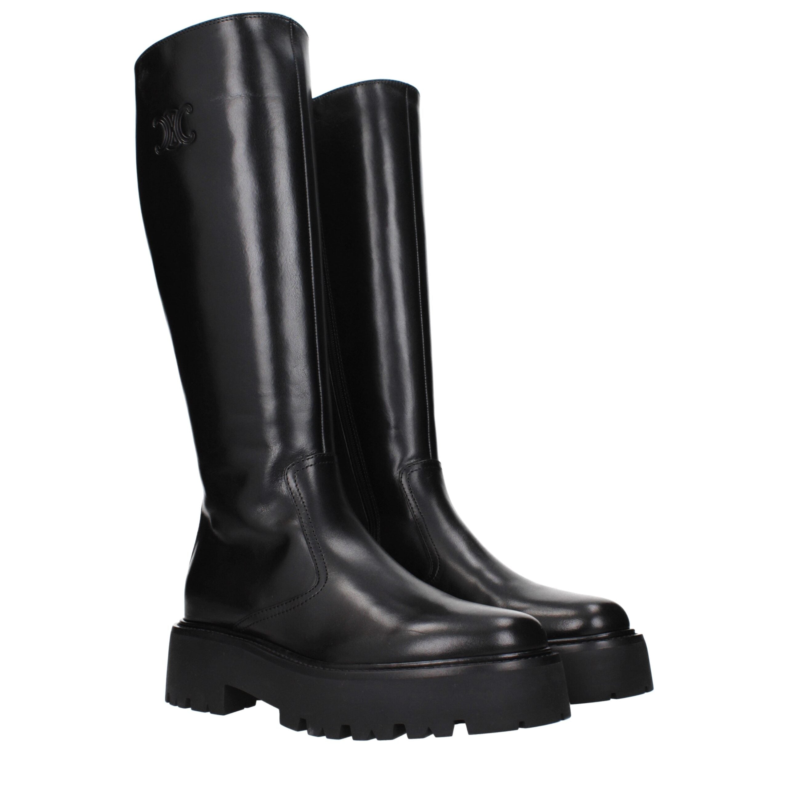 Black Leather Ankle Boots