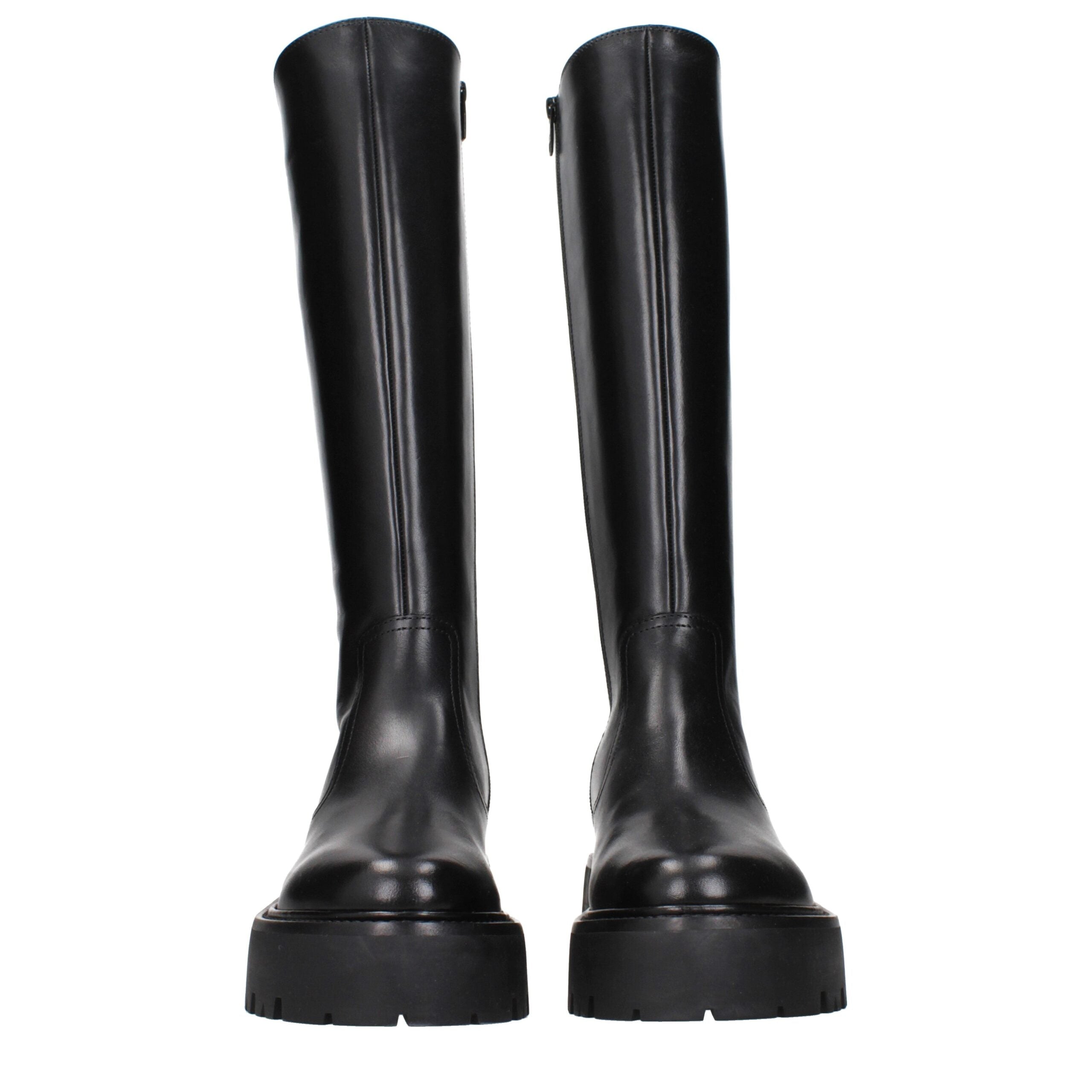 Black Leather Ankle Boots
