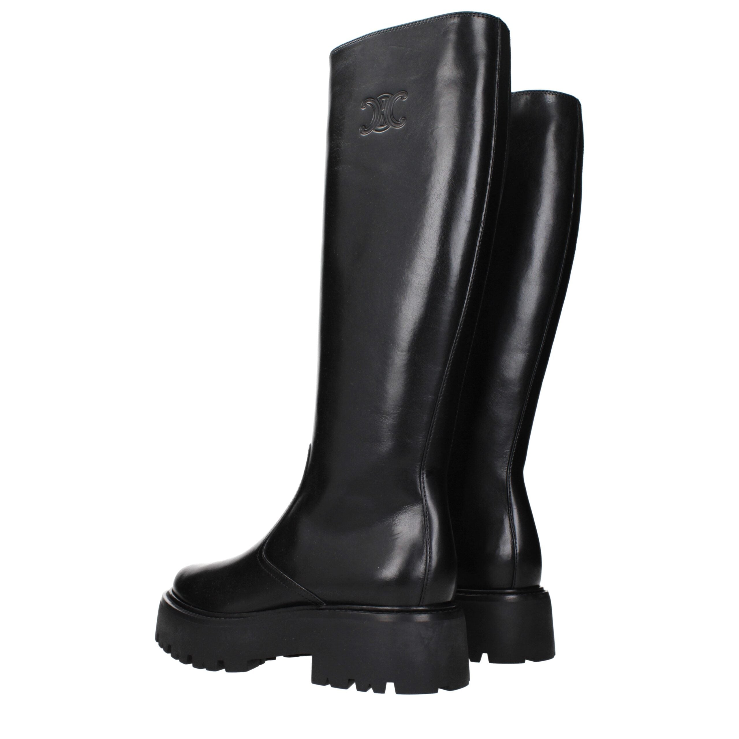 Black Leather Ankle Boots