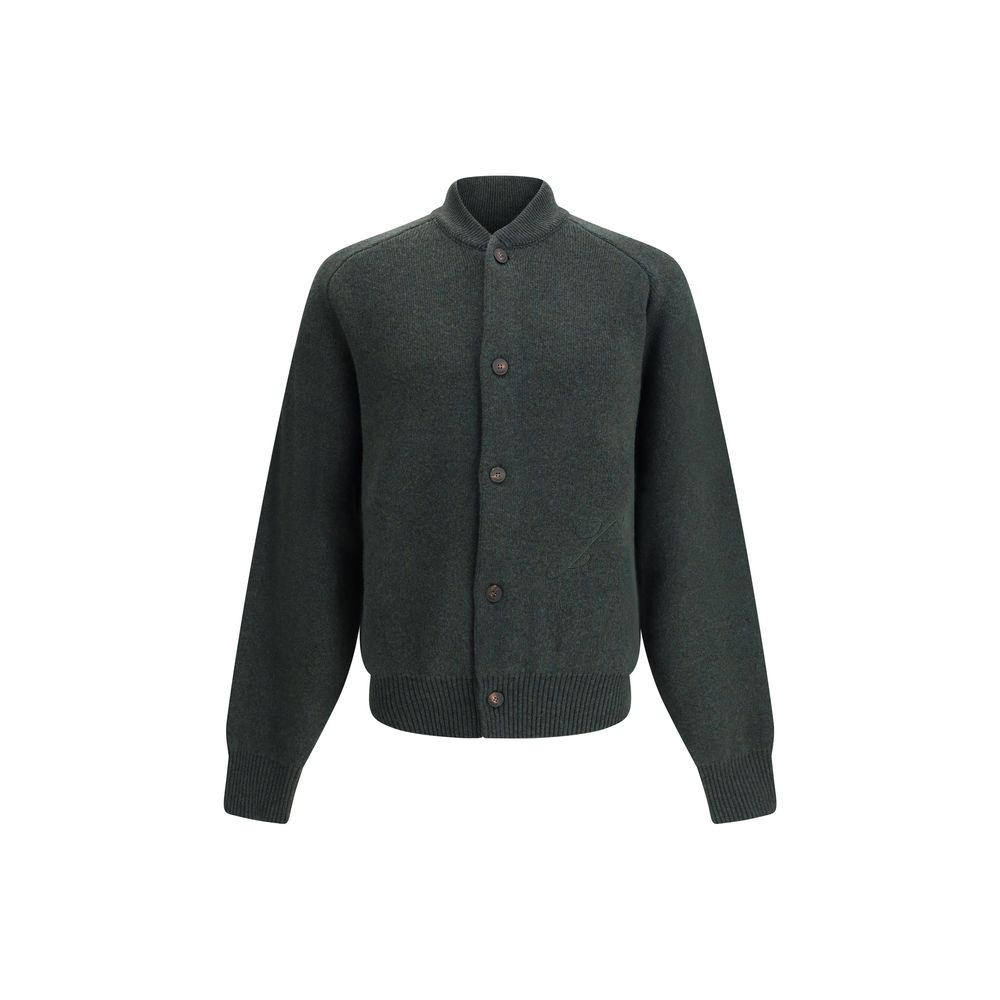 Jacquemus Green Fleece Wool Cardigan