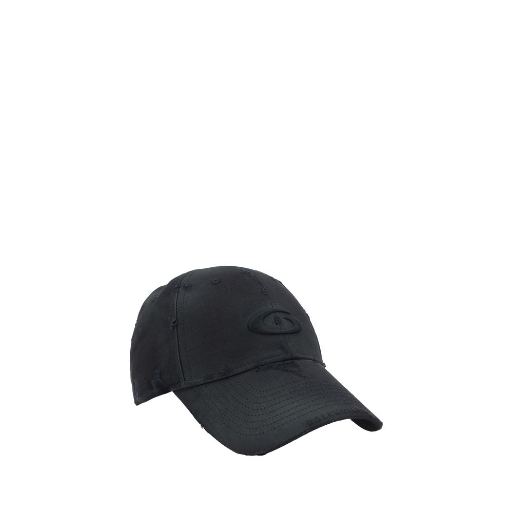 Balenciaga Black Cotton Cap (Baseball Hat)